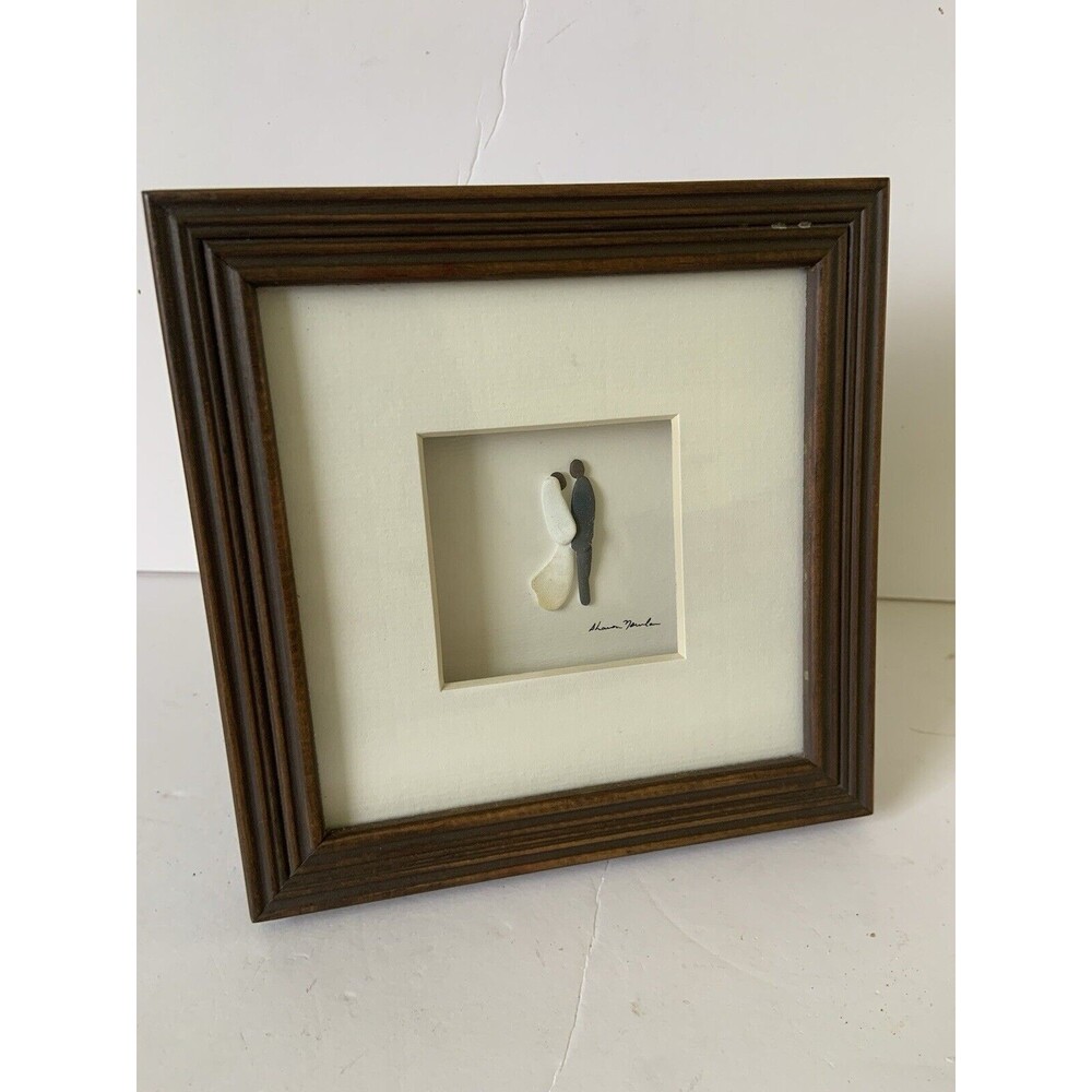 Sharon Nowlan Demdaco Bride & Groom Framed Picture 3D Wood Stone Wedding Bridal